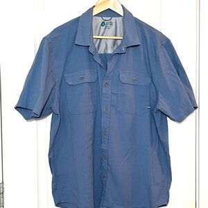 Sierra Designs Blue Short Sleeve Button Down Shirt, Size XL Minimalist Style